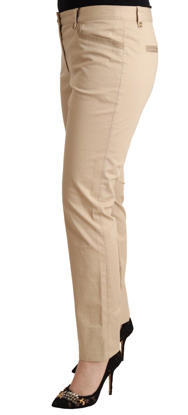 Dolce &amp; Gabbana Elegant Beige Cotton Stretch Skinny Pants