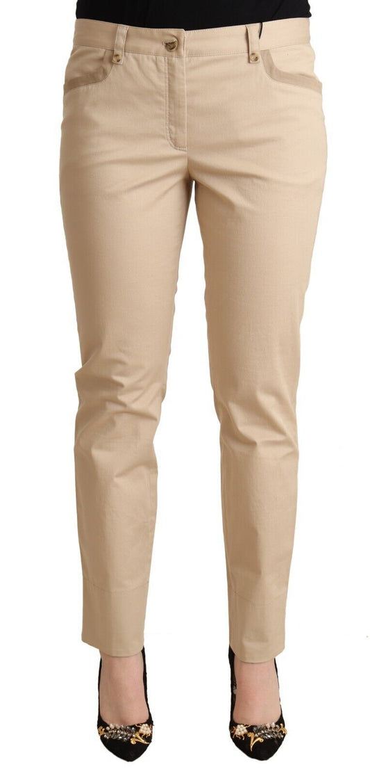 Dolce &amp; Gabbana Elegant Beige Cotton Stretch Skinny Pants