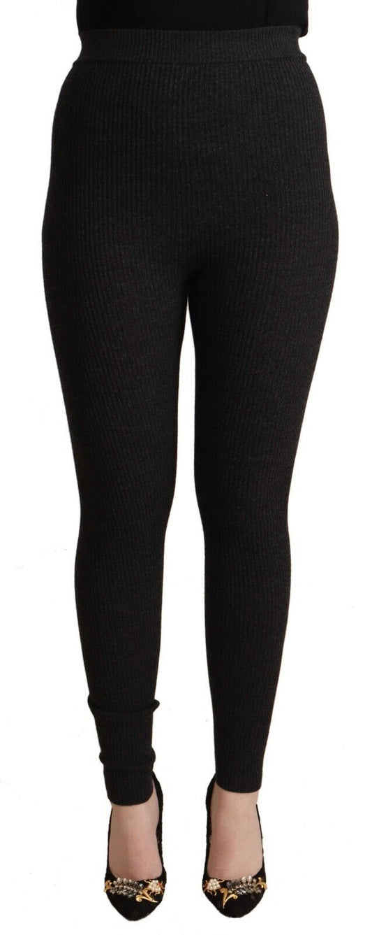 Dolce &amp; Gabbana Elegant High-Waist Wool Tights Pants