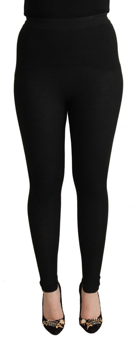 Dolce &amp; Gabbana Elegant High Waist Cashmere-Silk Tights Pants