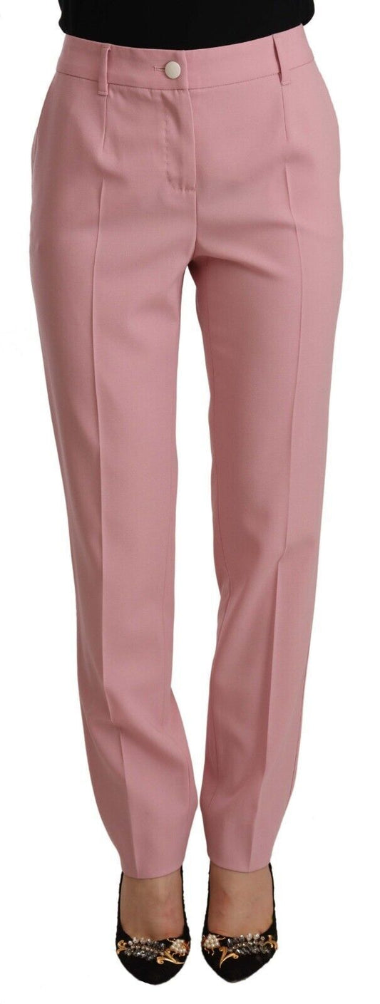 Dolce &amp; Gabbana Elegant Pink High-Waisted Trousers