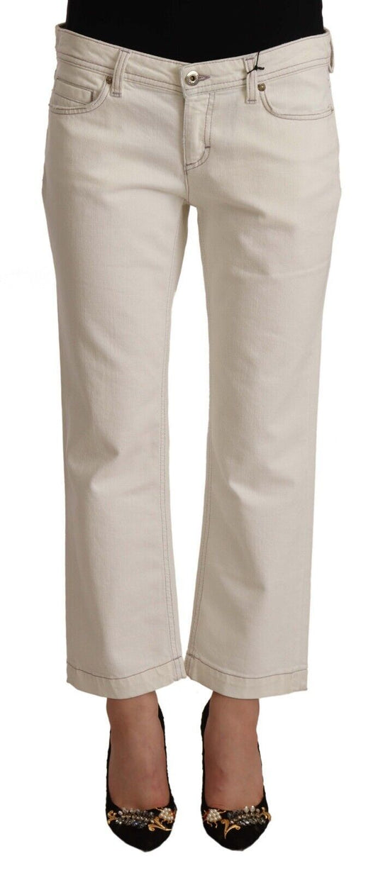 Dolce &amp; Gabbana Chic Off-White Cropped Jeans - Fashionista Must-Have