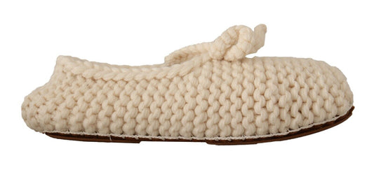 Dolce & Gabbana Chic Wool Knit Ballerina Flats