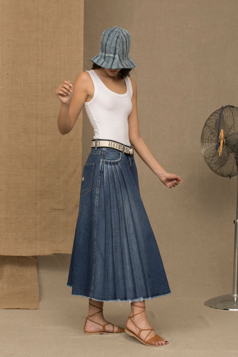 Don The Fuller Blue Cotton Women's Denim Skirt