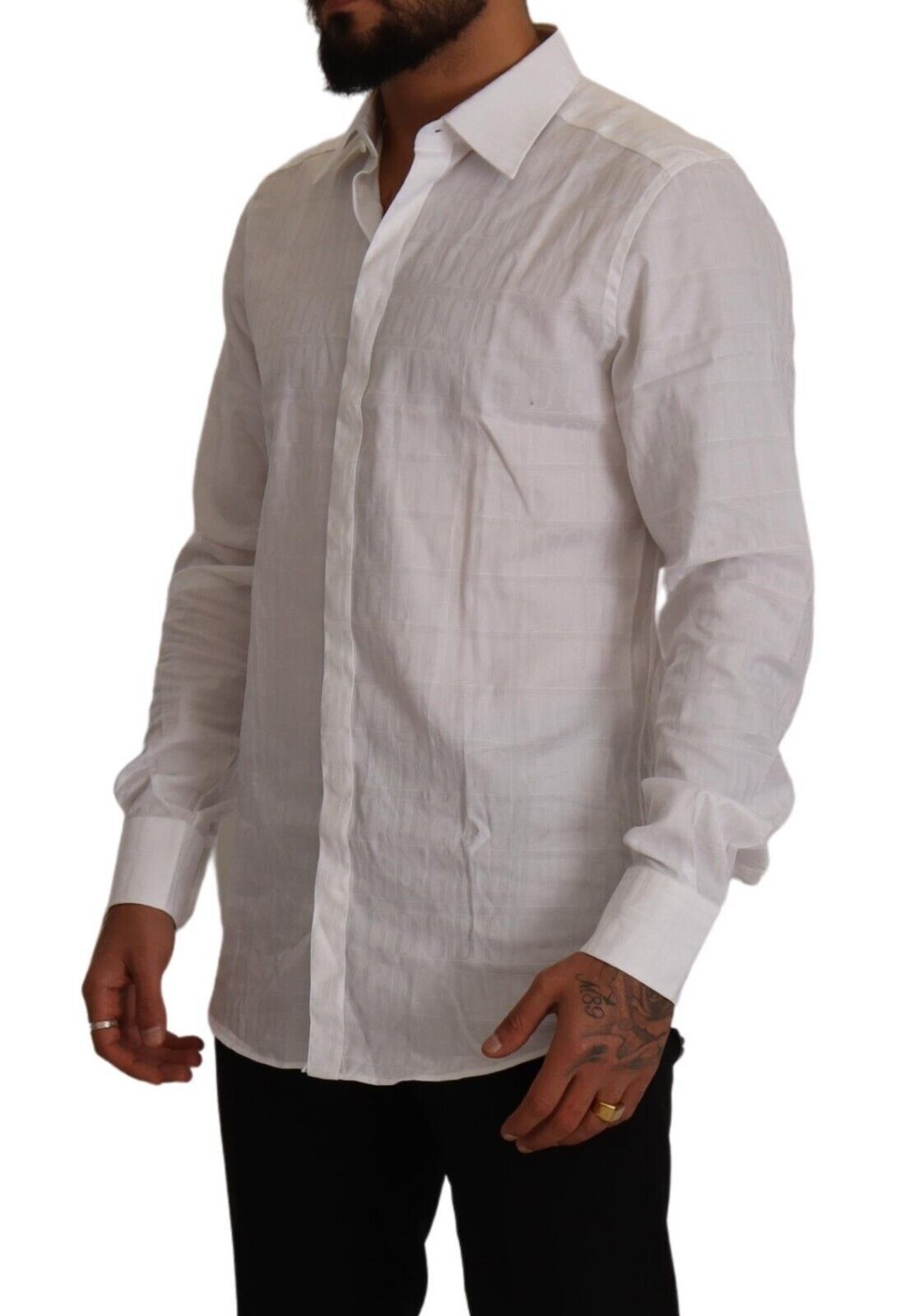 Dolce &amp; Gabbana Elegant White Cotton Dress Shirt - Slim Fit