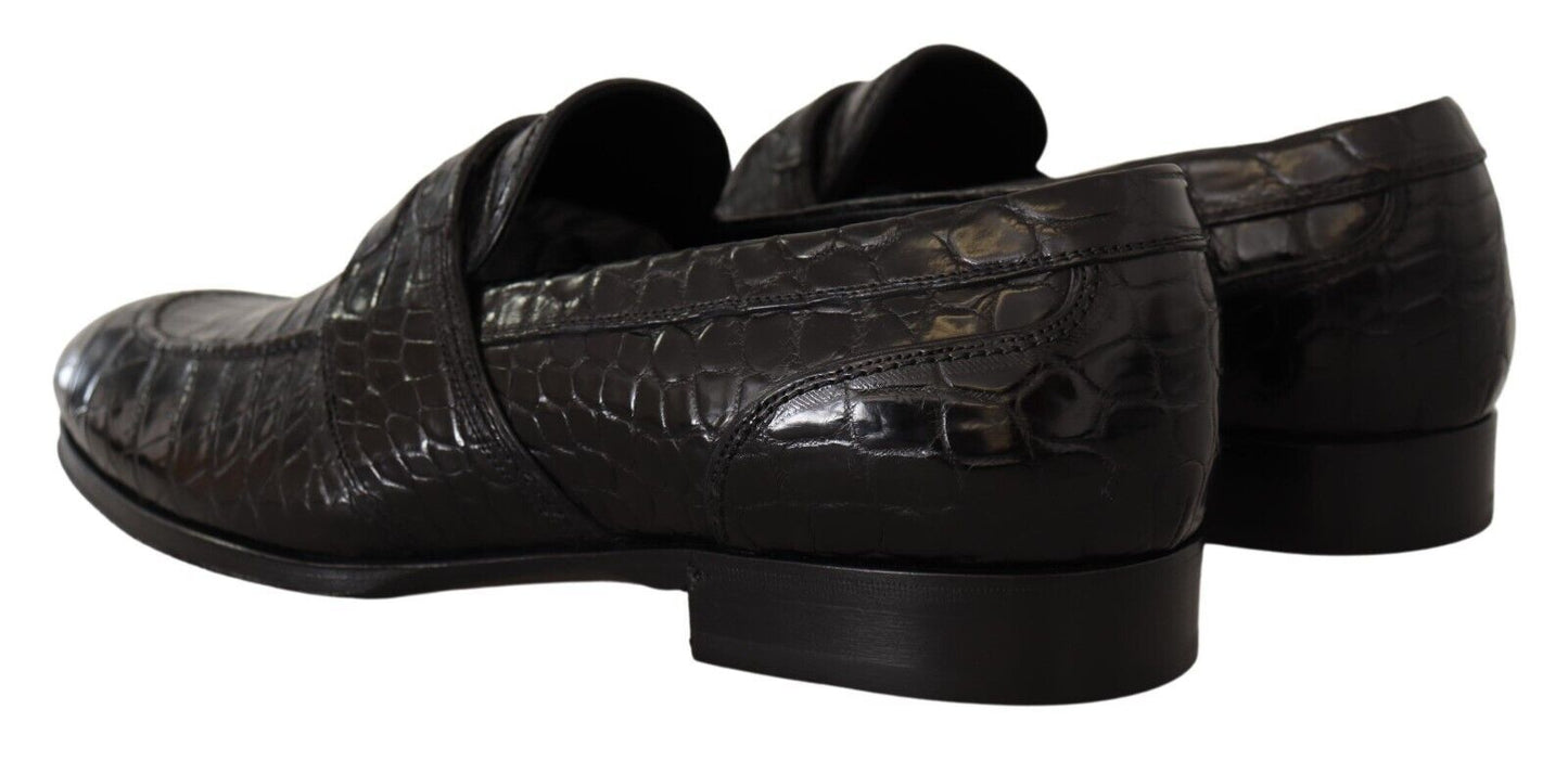 Dolce & Gabbana Elegant Crocodile Leather Moccasin Shoes