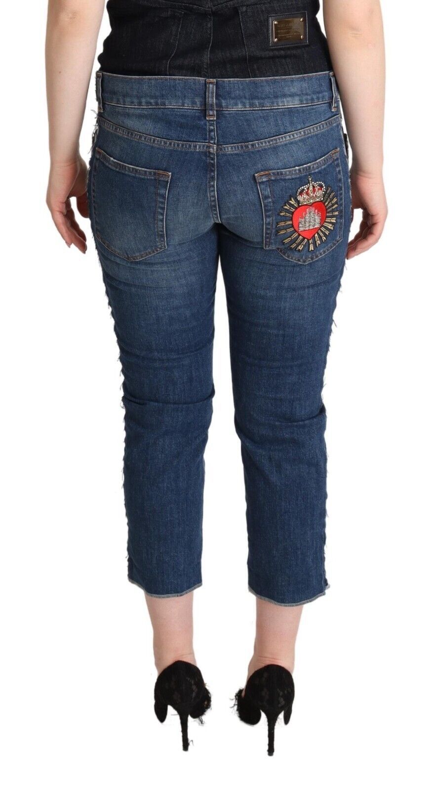 Dolce &amp; Gabbana Elegant Mid-Waist Cropped Denim