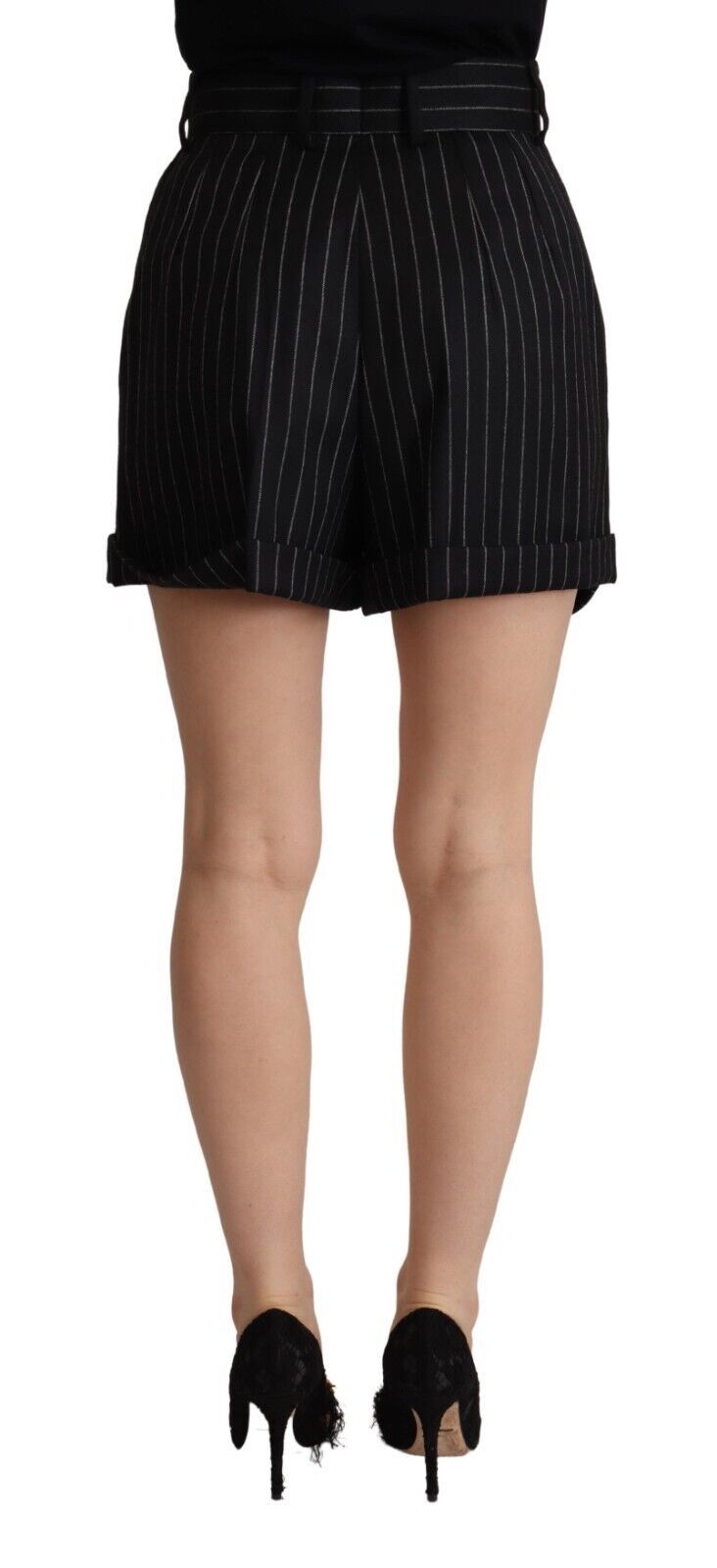 Dolce &amp; Gabbana Elegant High-Waisted Striped Bermuda Shorts