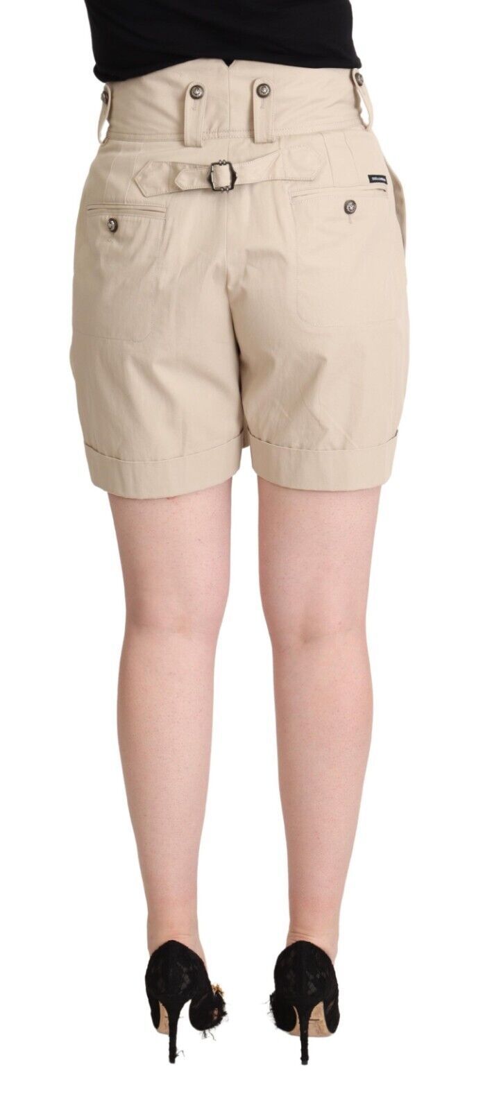 Dolce &amp; Gabbana High-Waisted Beige Cargo Shorts