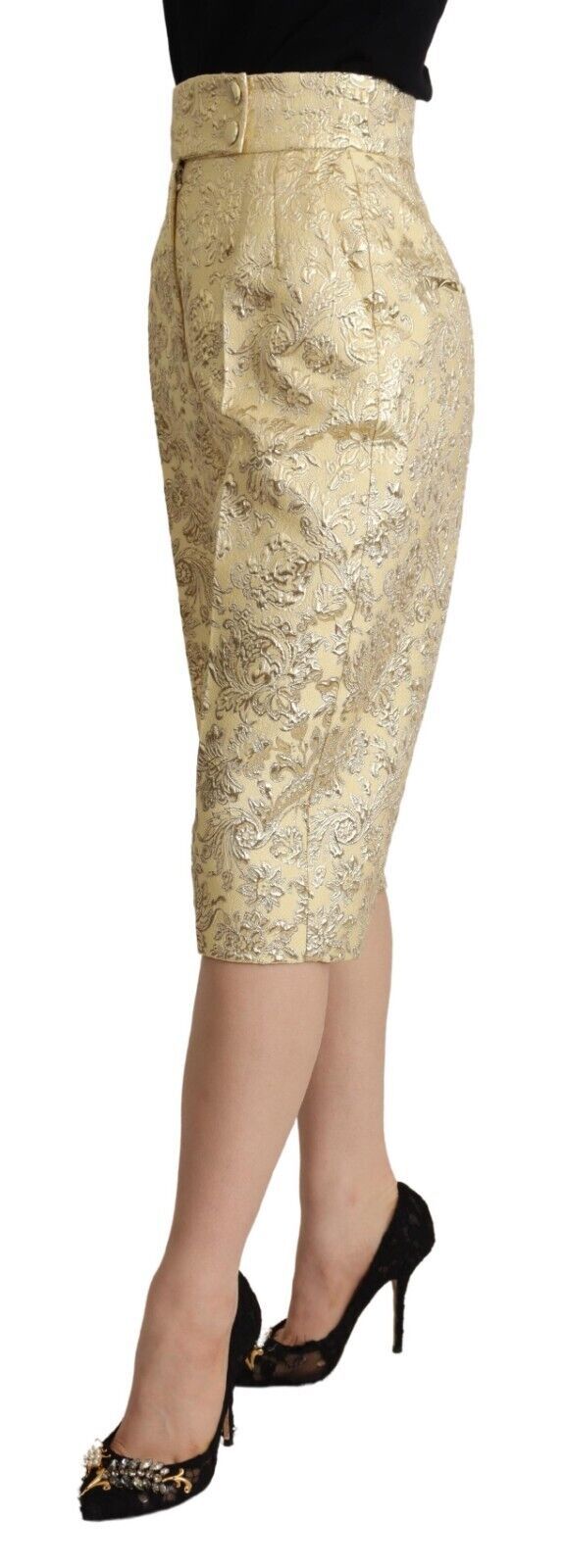 Dolce &amp; Gabbana Elegant Beige High-Waisted Cropped Pants