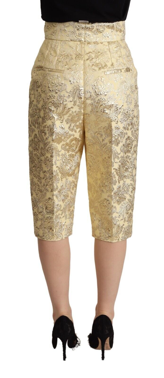 Dolce &amp; Gabbana Elegant Beige High-Waisted Cropped Pants