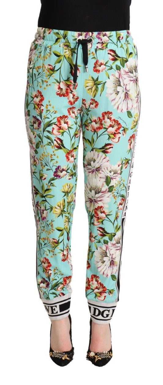 Dolce &amp; Gabbana Floral Viscose Jogger Pants in Green