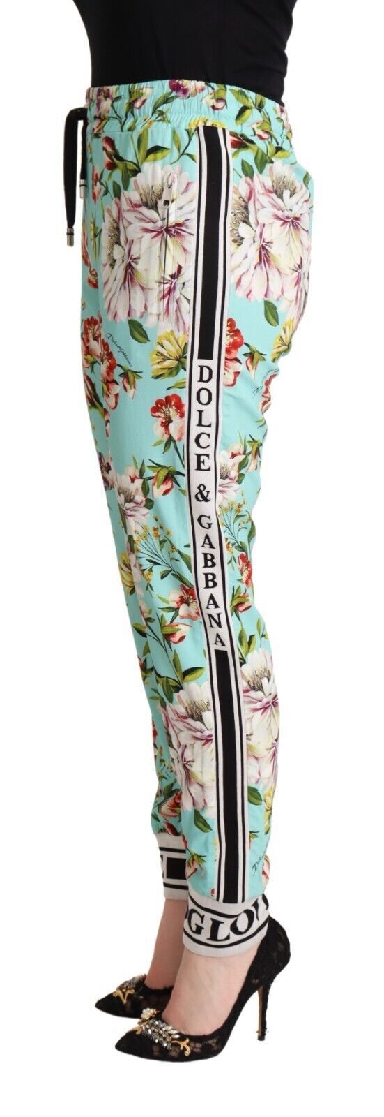 Dolce &amp; Gabbana Floral Viscose Jogger Pants in Green