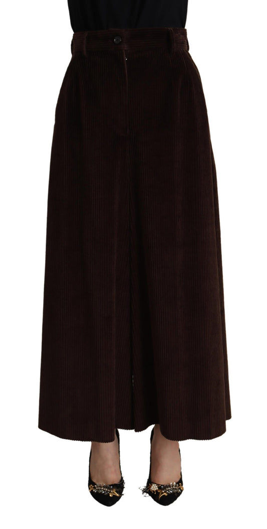 Dolce & Gabbana Chic Bordeaux High-Waisted Corduroy Pants