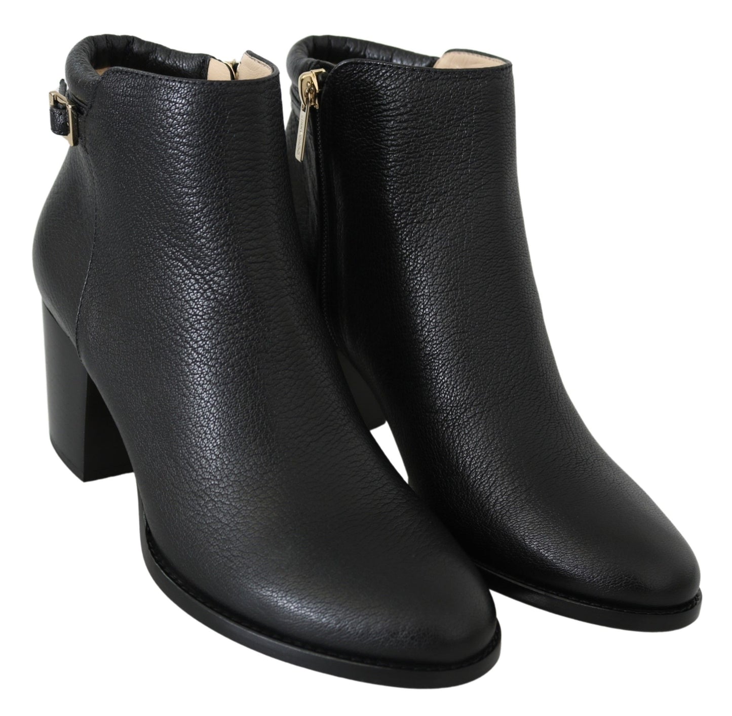 Jimmy Choo Elegant Black Leather Heeled Boots