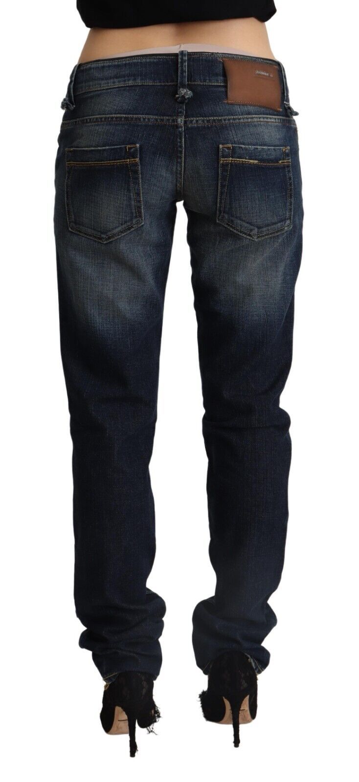 Acht Chic Dark Blue Low Waist Skinny Jeans