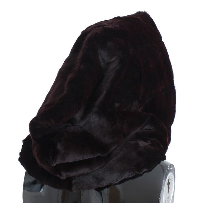 Dolce &amp; Gabbana Exclusive Purple Weasel Fur Hooded Scarf