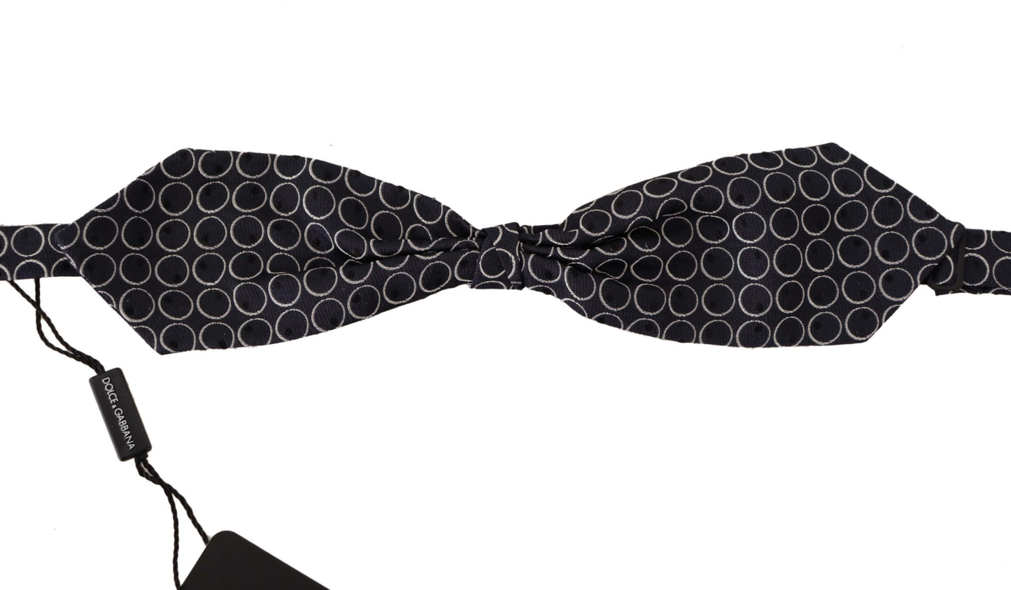 Dolce &amp; Gabbana Elegant Black and White Silk Bow Tie