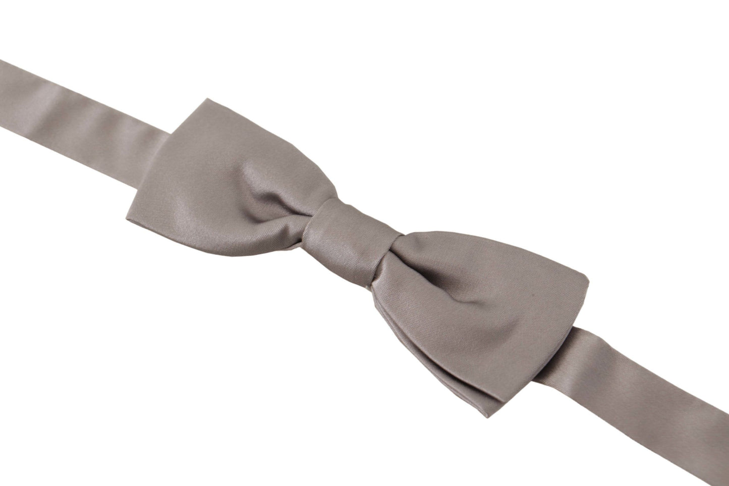 Dolce &amp; Gabbana Elegant Silver Silk Bow Tie for Sophisticated Evening