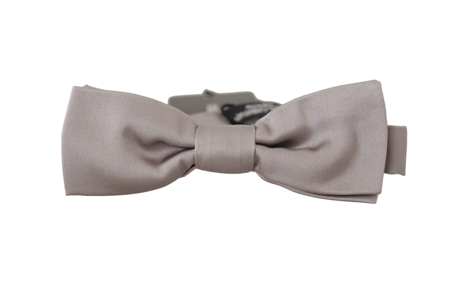 Dolce &amp; Gabbana Elegant Silver Silk Bow Tie for Sophisticated Evening