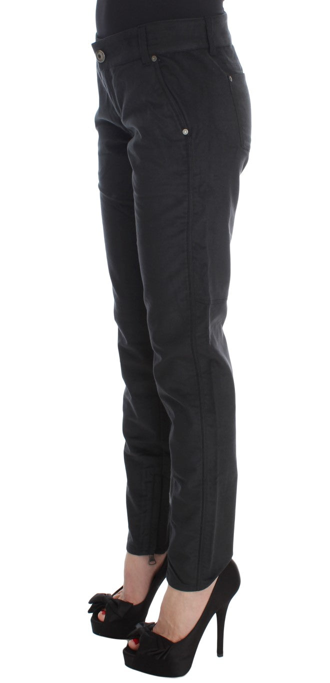 Ermanno Scervino Chic Black Regular Fit Trousers