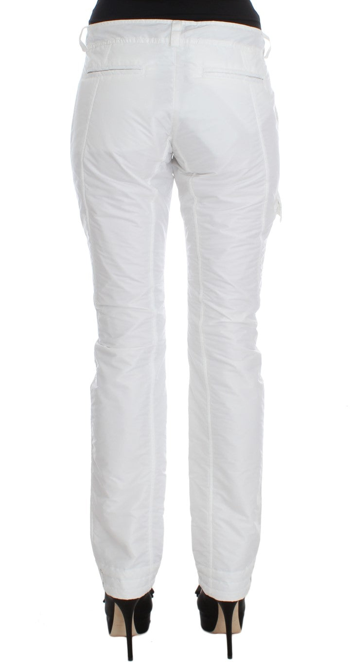 Ermanno Scervino Chic White Nylon Cargo Pants by Italian Designer