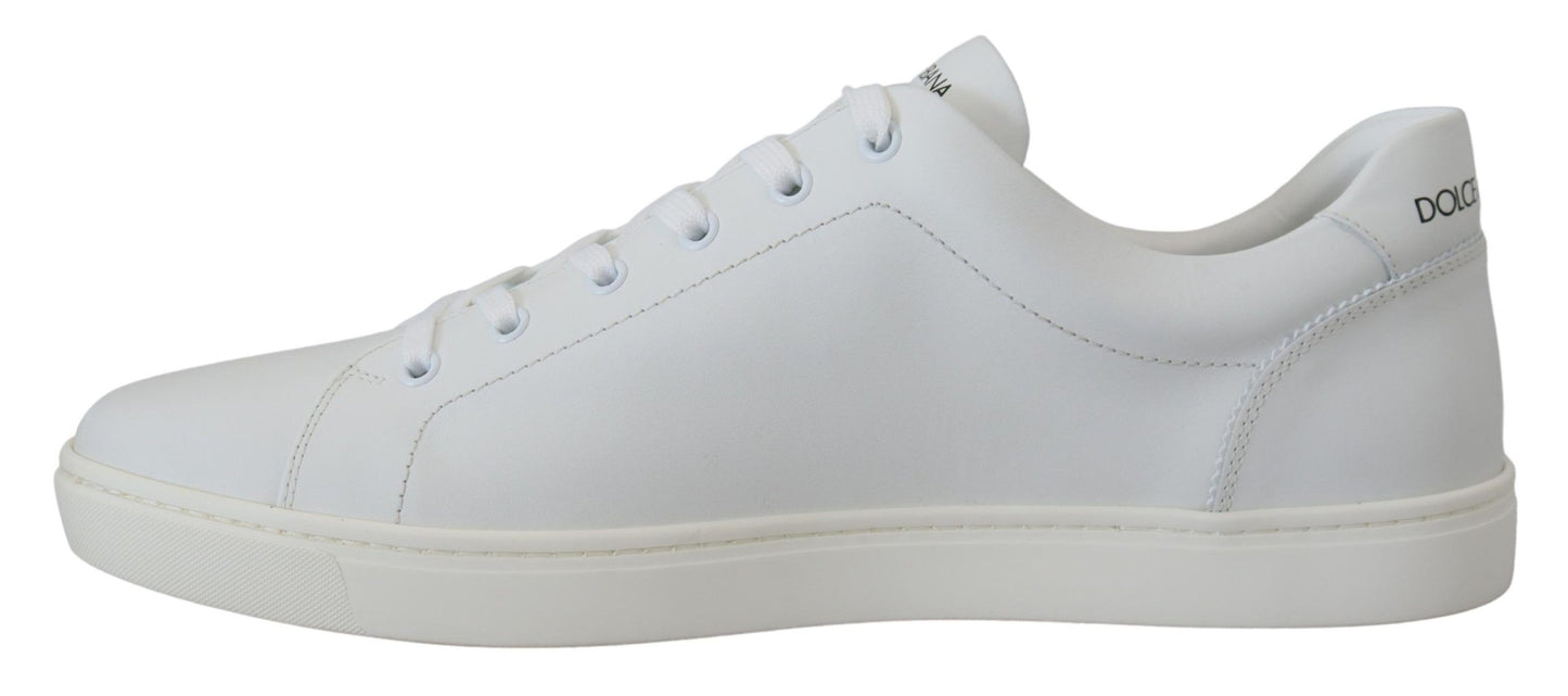 Dolce & Gabbana Elegant White Leather Men's Sneakers