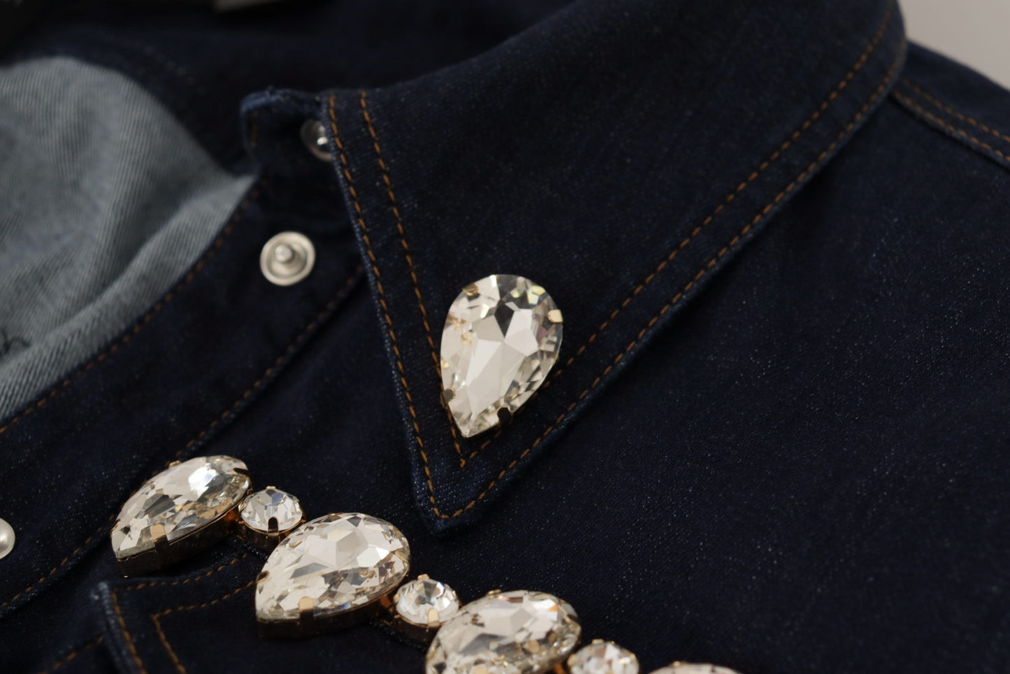 Dolce & Gabbana Elegant Crystal-Embellished Denim Jacket