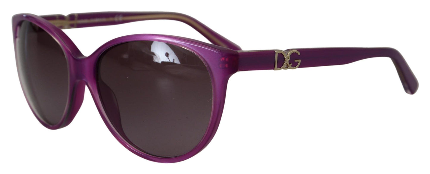 Dolce &amp; Gabbana Chic Purple Acetate Round Sunglasses