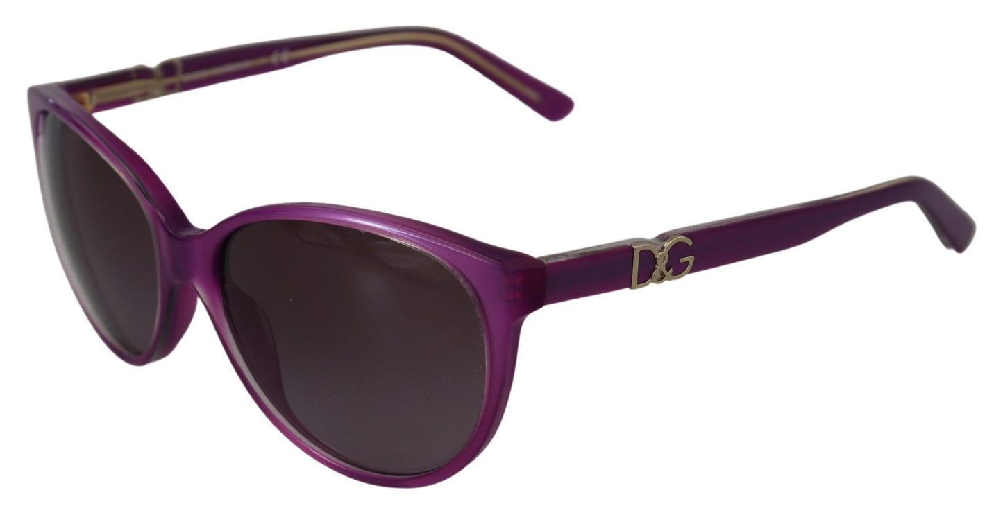 Dolce &amp; Gabbana Chic Purple Acetate Round Sunglasses