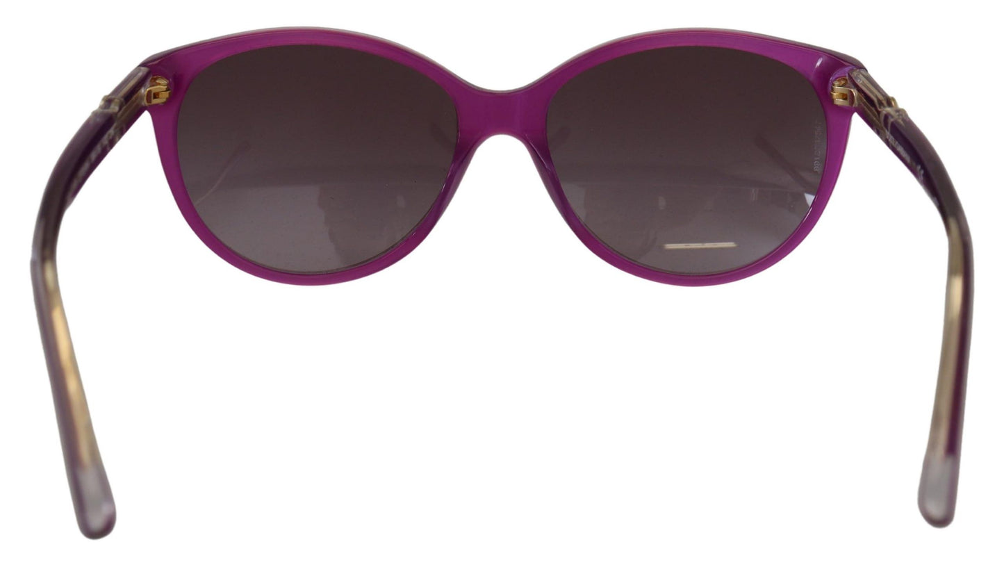 Dolce &amp; Gabbana Chic Purple Acetate Round Sunglasses