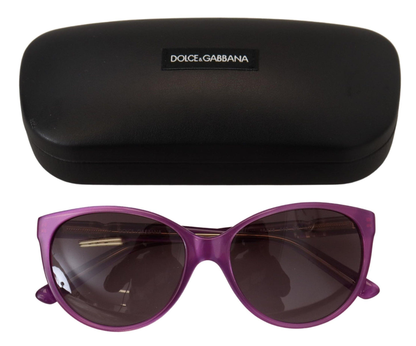 Dolce &amp; Gabbana Chic Purple Acetate Round Sunglasses