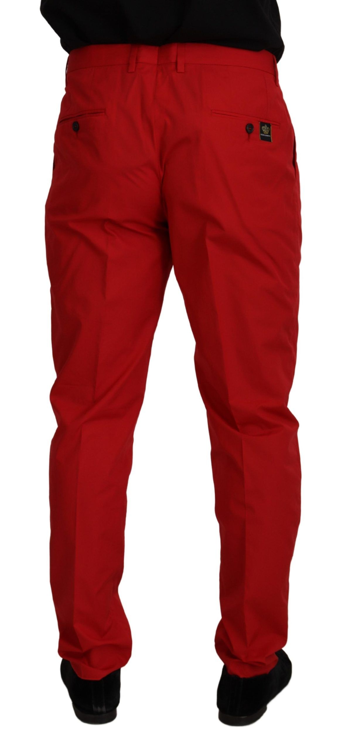 Dolce &amp; Gabbana Elegant Slim Fit Crimson Chinos