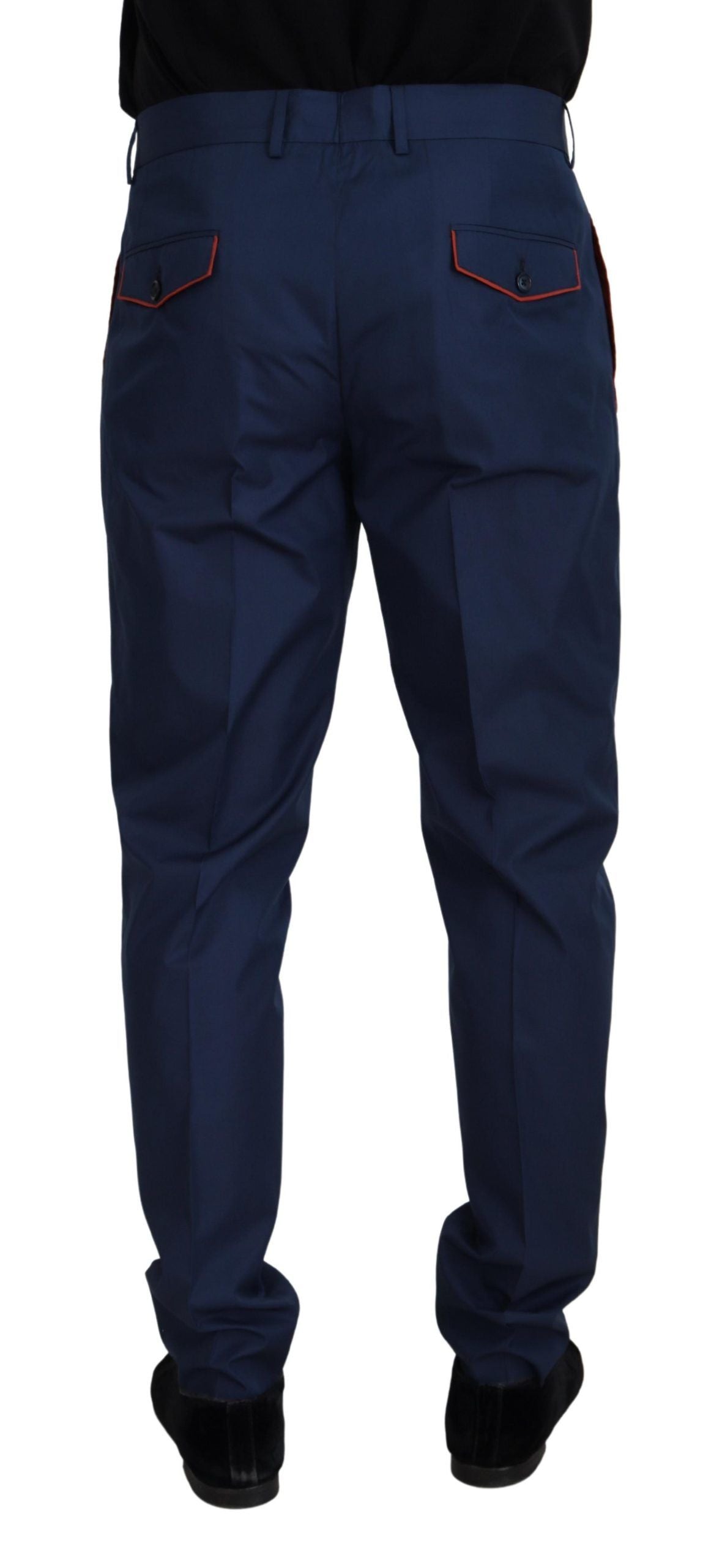 Dolce &amp; Gabbana Elegant Slim Fit Chinos in Blue Silk Blend