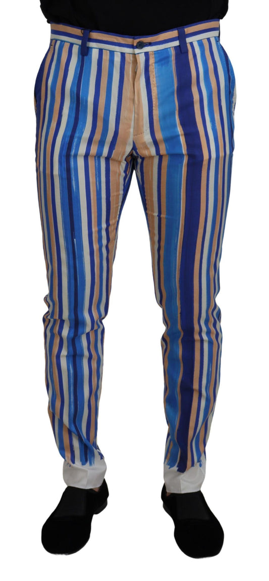 Dolce &amp; Gabbana Sleek Striped Slim Fit Chinos