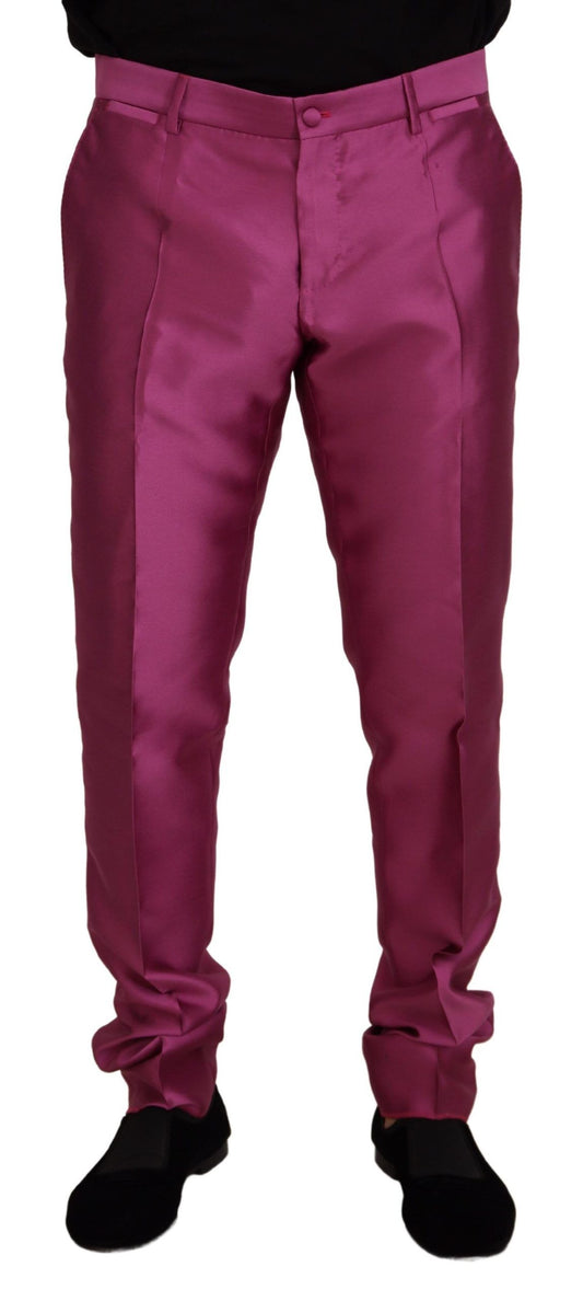 Dolce &amp; Gabbana Elegant Slim Fit Formal Dress Pants in Pink