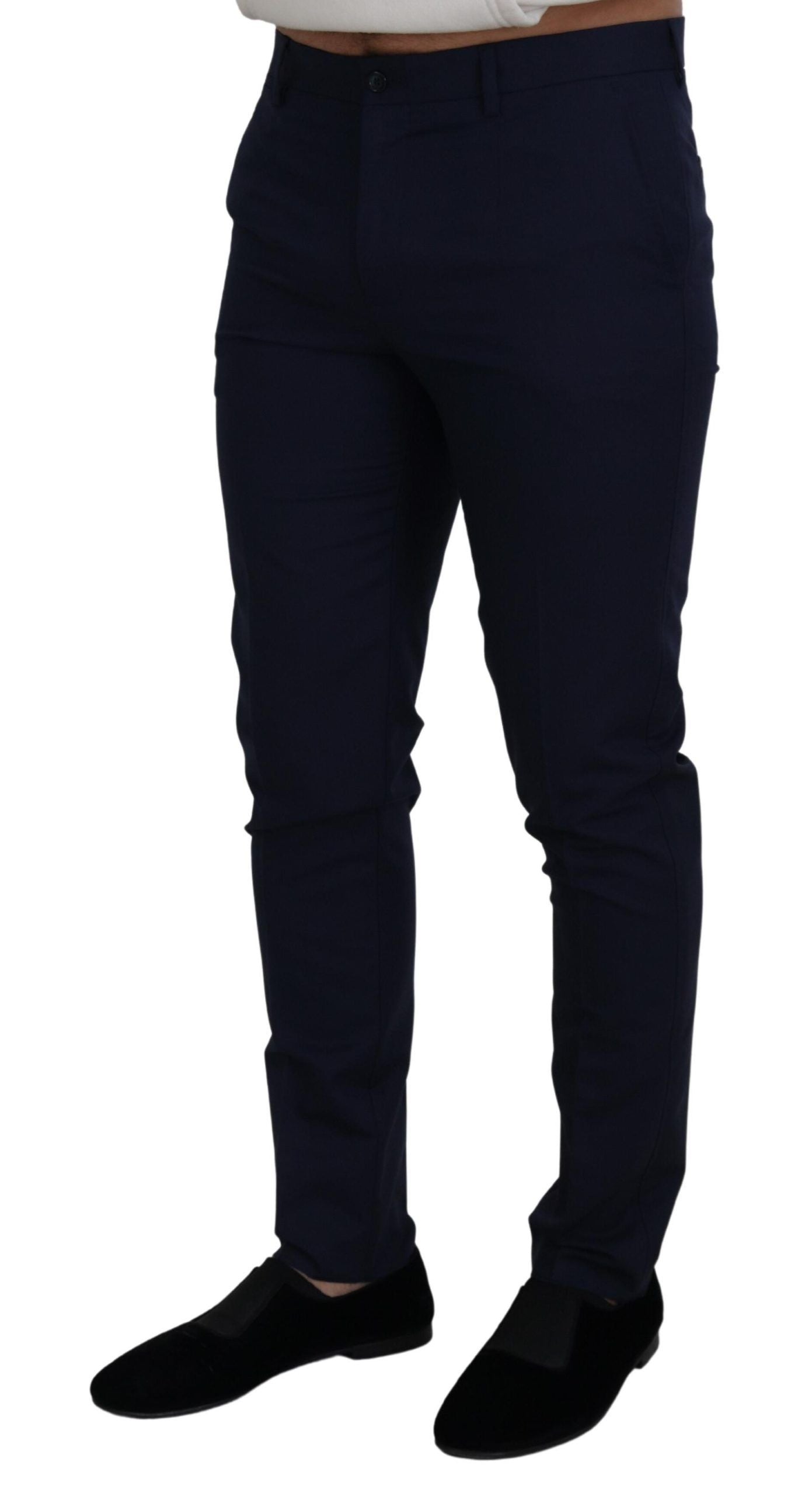 Dolce &amp; Gabbana Elegant Slim Fit Blue Dress Pants