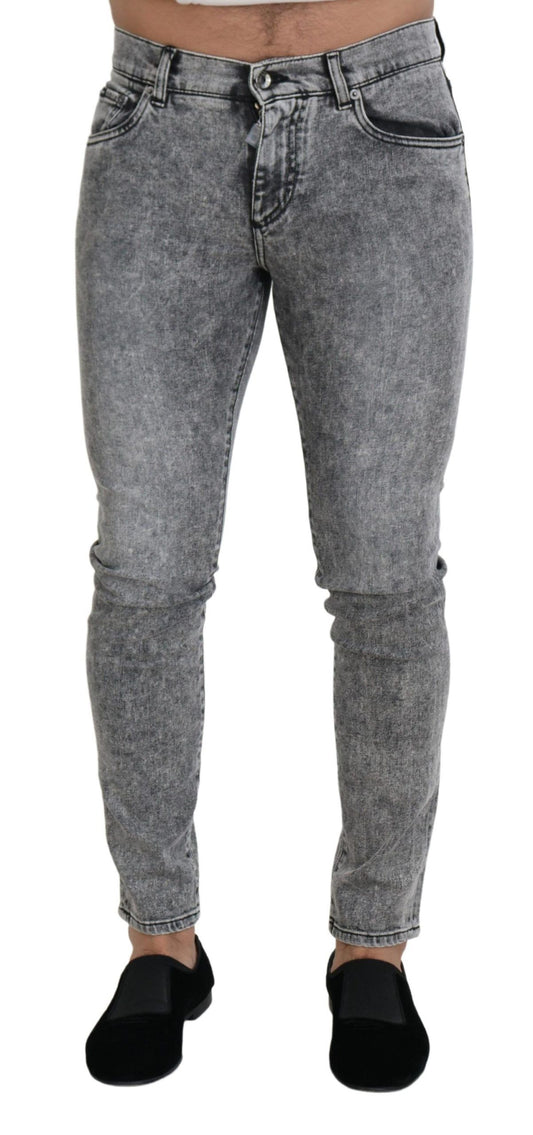 Dolce &amp; Gabbana Chic Slim Fit Gray Denim