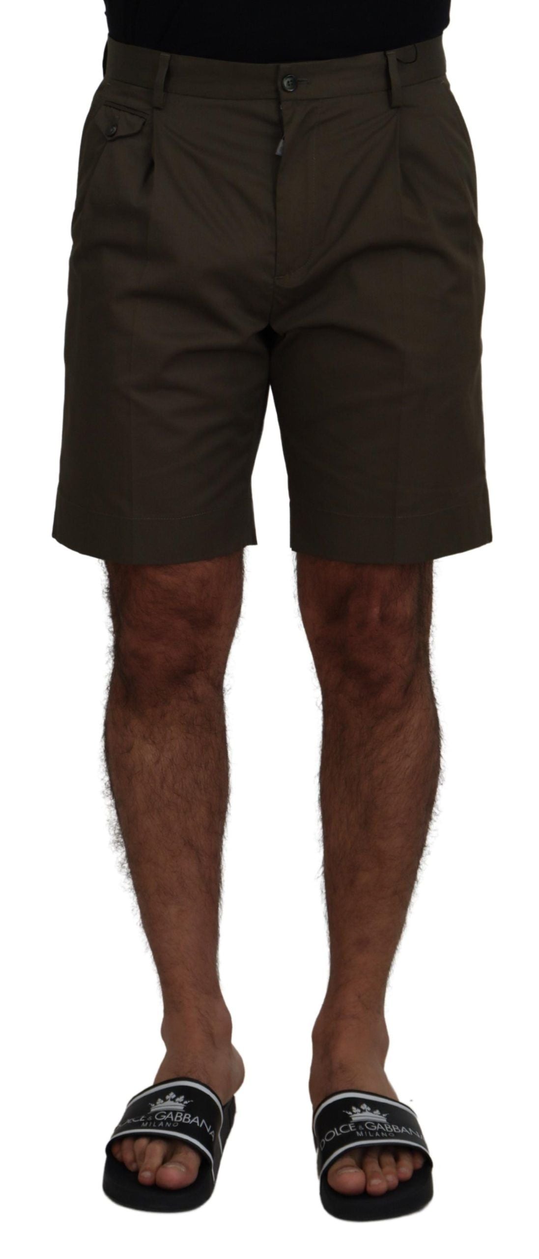 Dolce &amp; Gabbana Elegant Green Cotton Chino Shorts