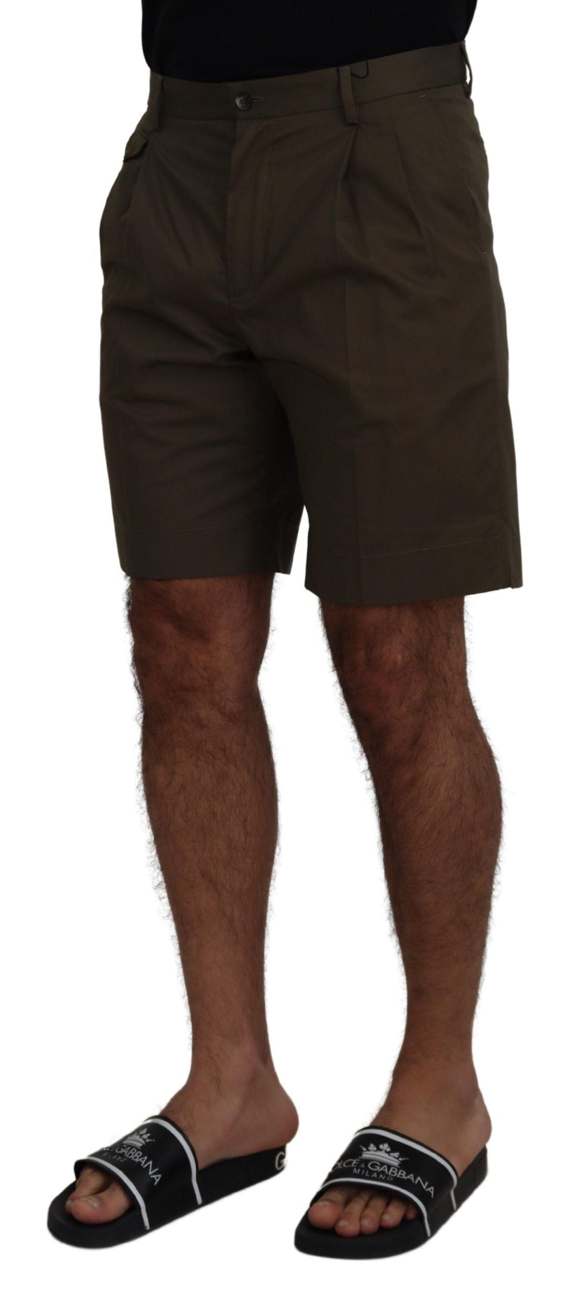 Dolce &amp; Gabbana Elegant Green Cotton Chino Shorts