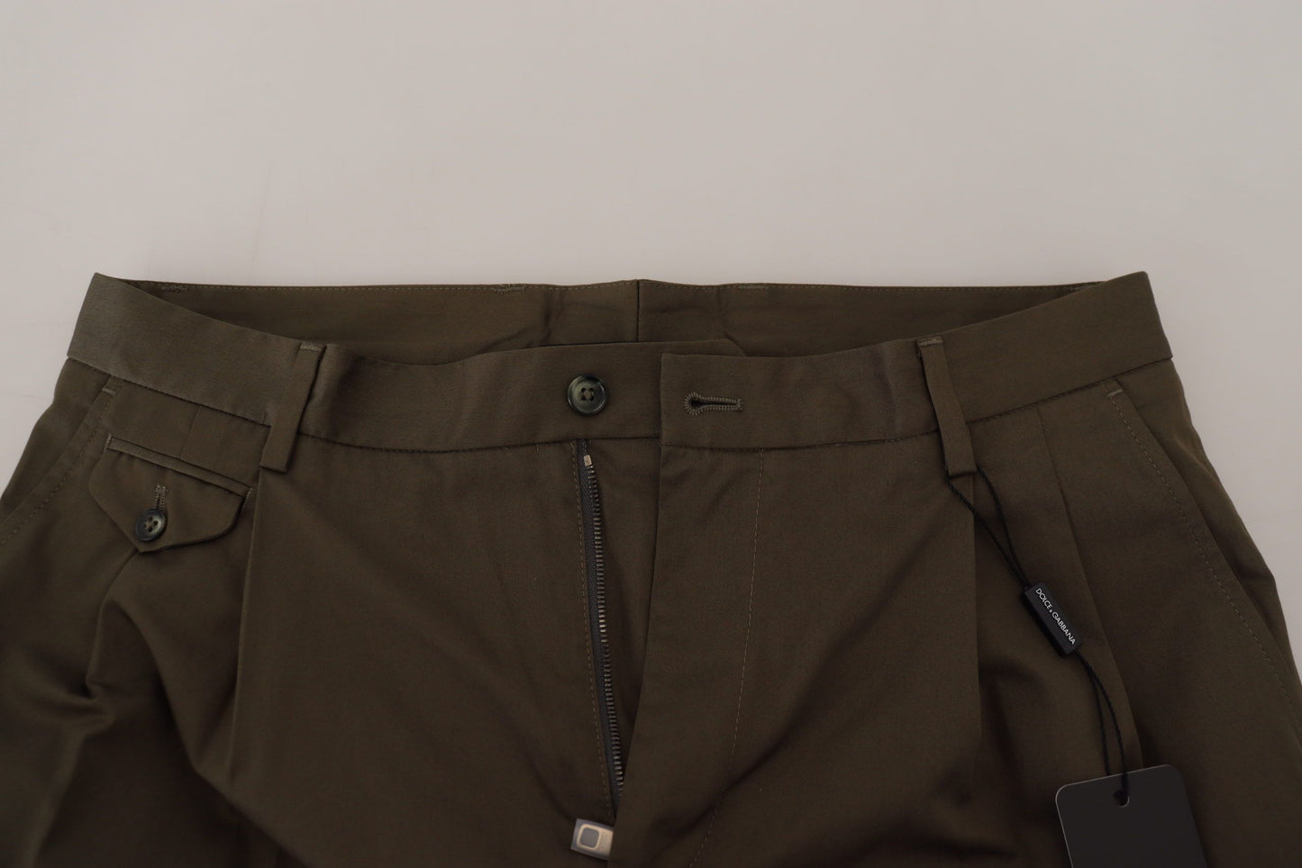 Dolce &amp; Gabbana Elegant Green Cotton Chino Shorts