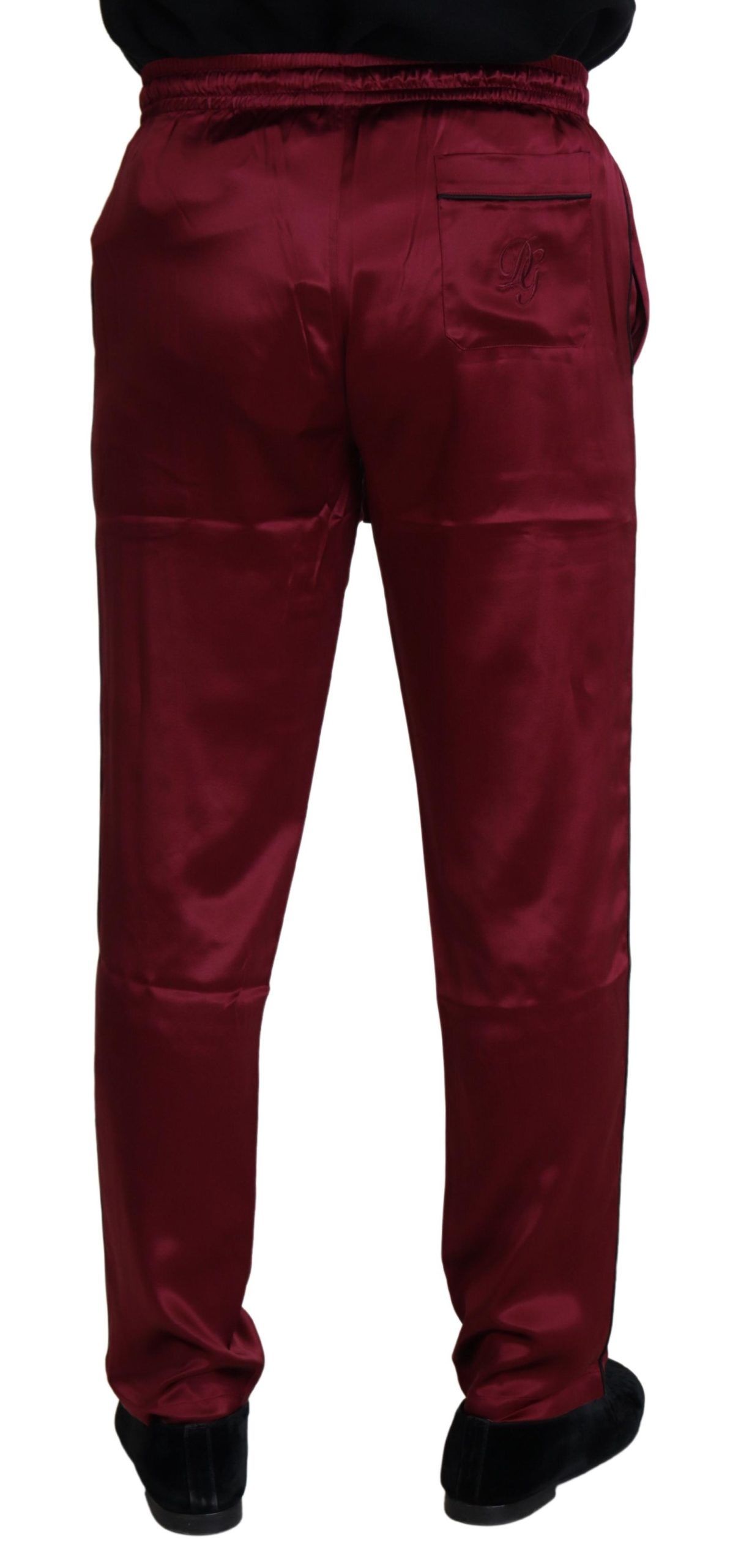 Dolce &amp; Gabbana Silk Lounge Pants in Bordeaux