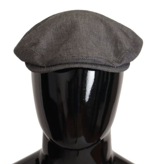 Dolce &amp; Gabbana Elegant Gray Newsboy Hat