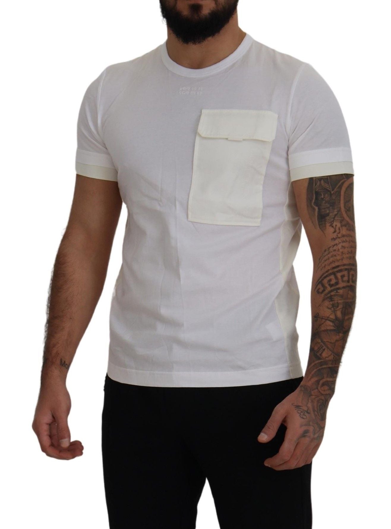 Dolce & Gabbana Elegant White Cotton Tee with DG Chest Pocket