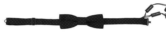 Dolce &amp; Gabbana Exclusive Silk Patterned Black Bow Tie