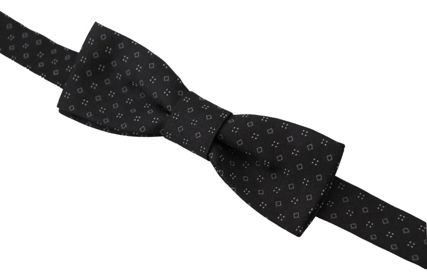 Dolce &amp; Gabbana Exclusive Silk Patterned Black Bow Tie