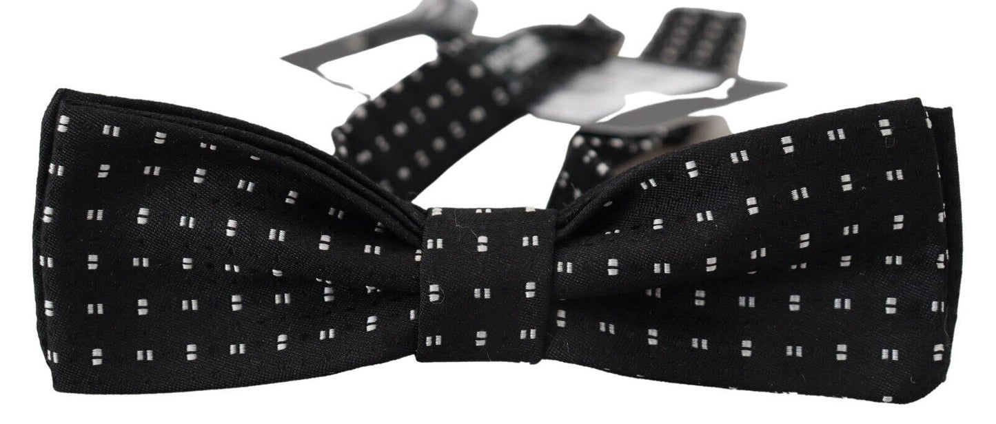 Dolce &amp; Gabbana Elegant Black Silk Bow Tie