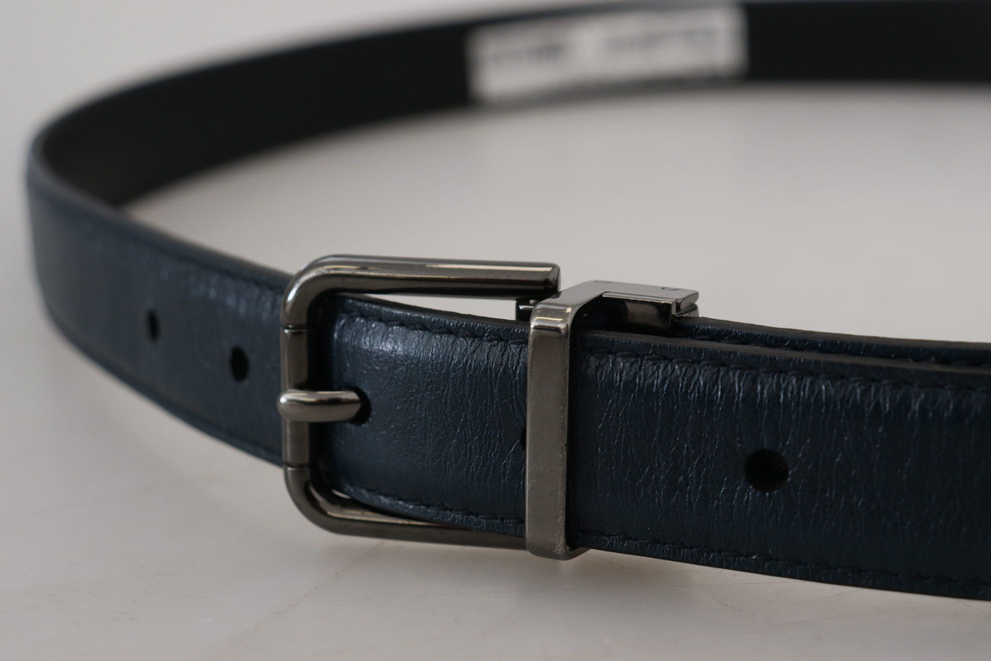 Dolce &amp; Gabbana Elegant Dark Blue Leather Belt