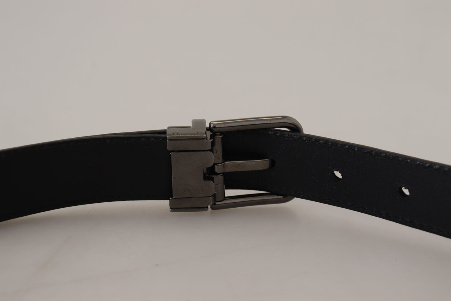 Dolce &amp; Gabbana Elegant Dark Blue Leather Belt