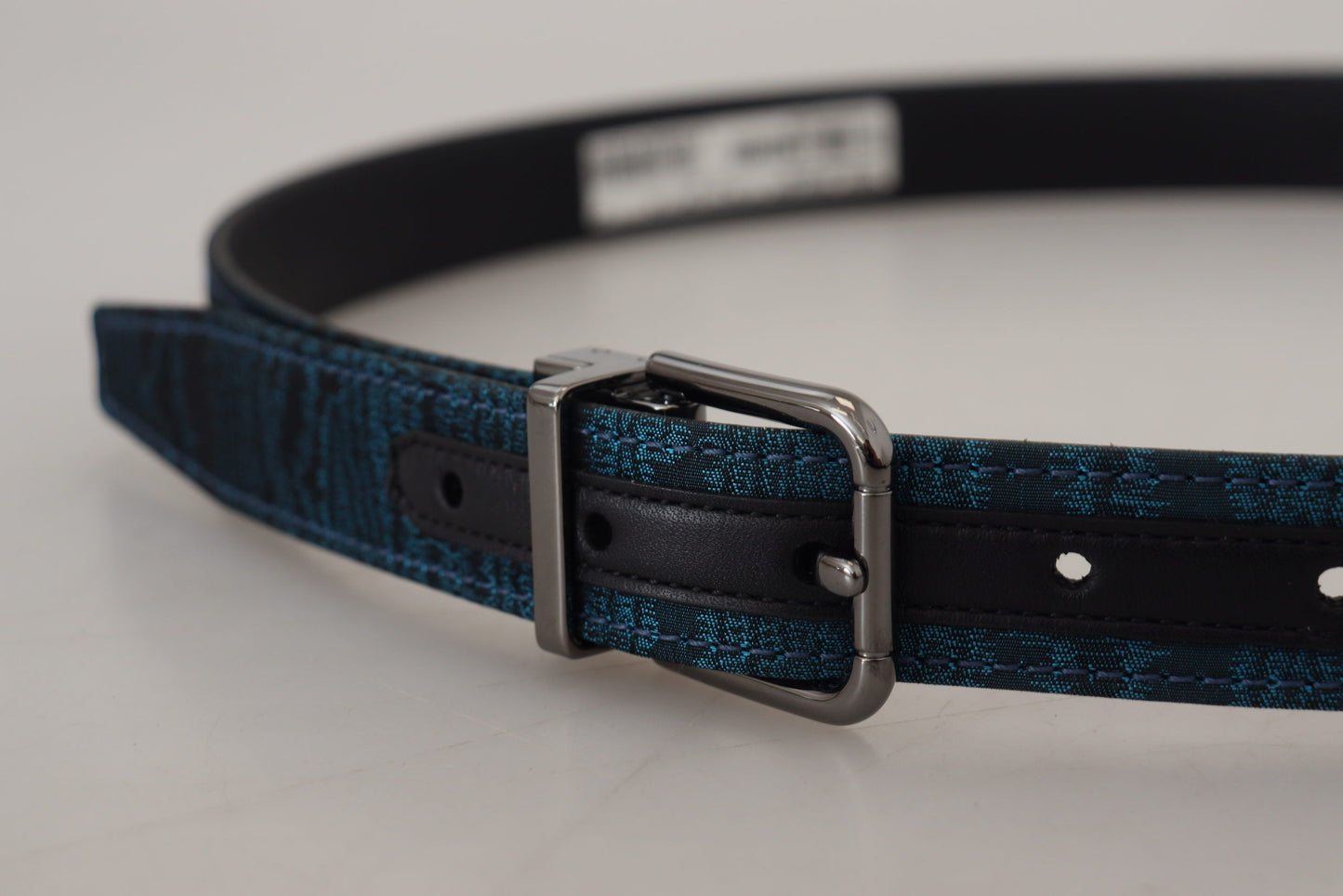 Dolce &amp; Gabbana Elegant Blue Jacquard Designer Belt